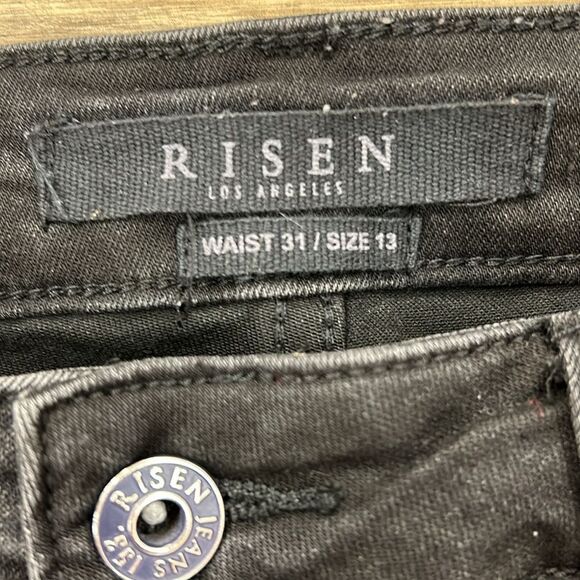 Risen Black High Rise Distressed Ankle Jeans - Picture 2 of 6